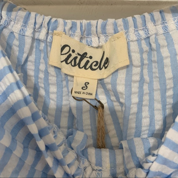 Listicle blue and white top with bow - Picture 4 of 6